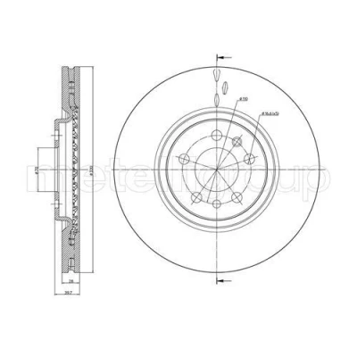 Immagine di METELLI 23 0906C Disco freno 330,0 28,0 5 70,0 ventilato verniciato ALFA ROMEO: Giulietta Hatchback, 159 Sportwagon, Sedan, JEEP: Cherokee V