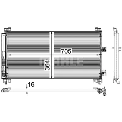 Immagine di MAHLE ORIGINAL AC 597 000P Condensatore con essiccatore 705 CITROËN: C5 3, III Station Wagon, C6 Sedan, PEUGEOT: 508 I SW, 407 Coupe