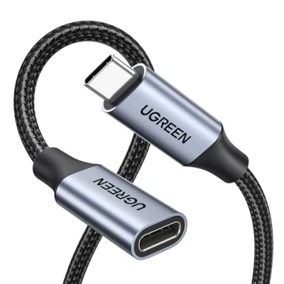 Immagine di UGREEN Cavo USB C Video 4K@60Hz, 3.2 Prolunga 10Gbps Ricarica Rapida 100W, Thunderbolt 3 Compatibile con iPhone 16/15 Plus Pro Max, MacBook M2, Dell, Galaxy S24 S23, ecc. 1M Grigio