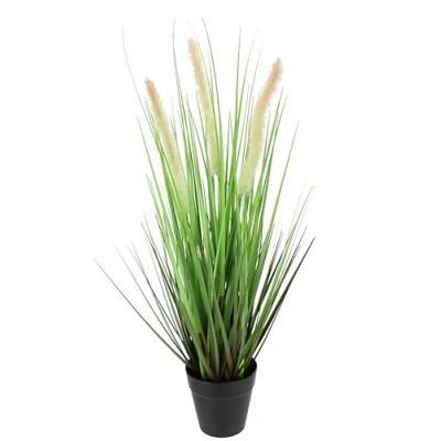 Immagine di Flair Flower Erba Artificiale a Coda di Volpe in Vaso Artificiale, pianta Verdi, Decorativa, Ornamentale, solitaria, Verde, 52 cm