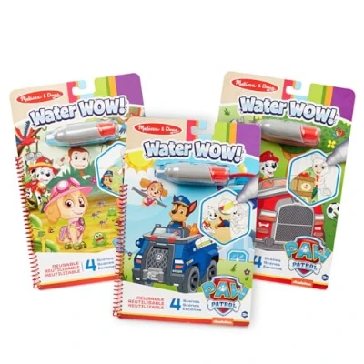 Immagine di Melissa &amp; Doug Paw Patrol Water Wow Skye, Rubble, Marshall, Chase Set 3 Pezzi Blocco da Scoprire con Acqua Multicolore Gioco Educativo 3+ Anni Regalo Bambini Bambine