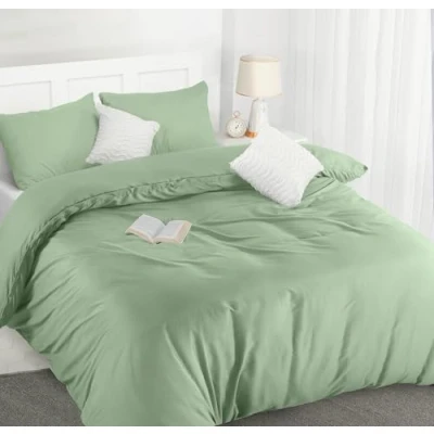 Immagine di Utopia Bedding Copripiumino 3 pezzi Una Piazza e Mezza Microfibra 200x200cm + Federe 50x75cm (Verde Salvia)