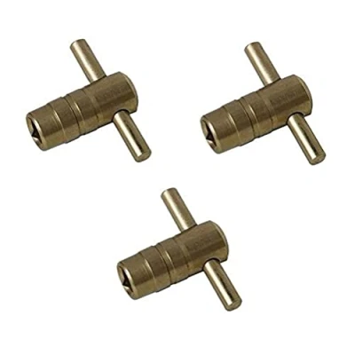 Immagine di Bulk Hardware BH03437 Chiave per Termosifone a T in Ottone Massiccio, Bianco, Set di 3