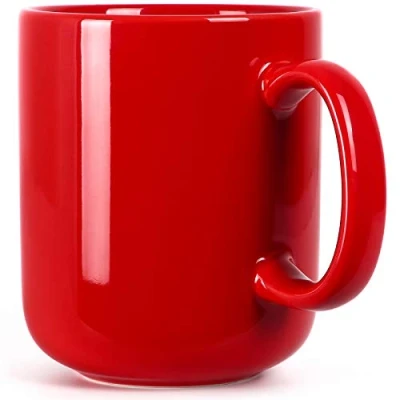 Immagine di SHOWFULL Tazza da caffè grande 600 ml, in porcellana, extra grande, ceramica, per uomini e donne, tè, caffè, cioccolata calda, latte, rosso