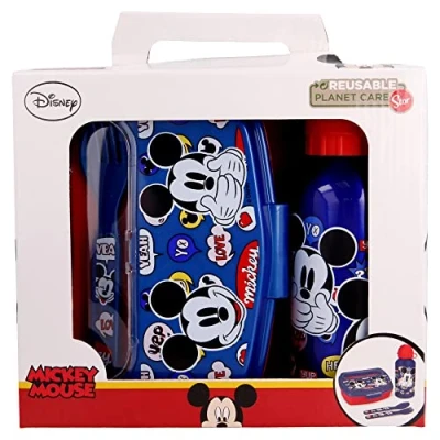 Immagine di Stor Set Urban Torna alla Cole 4 PZ (Bottiglia Alluminio 400 ML E SANDWICHERA con COPERTI) IT&#039;S A Mickey Thing, Metallo, Multicolore, Estándar