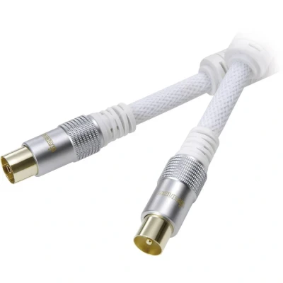 Immagine di Vivanco antenna Cavo [1x Spina 75 Ω 1x Presa Ω] 1.50 m 110 dB contatti connettore dorati, con nucleo in ferrite Bianco