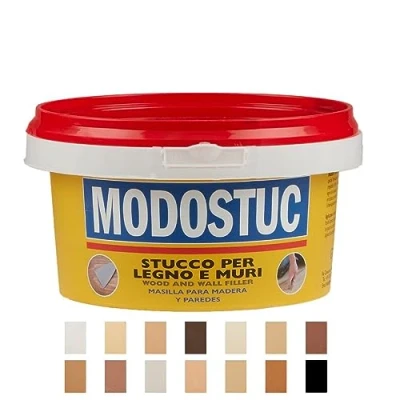 Immagine di MODOSTUC Mogano Stucco Professionale In Pasta Pronto all&#039;Uso per Interni Ideale Legno e Muro a Rapida Essiccazione Perfetta Adesione (500g)