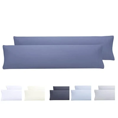 Immagine di Todocama set di 2 federe per cuscino, in microfibra extra morbida, ipoallergenica, da 150 x 40 cm blu grigio