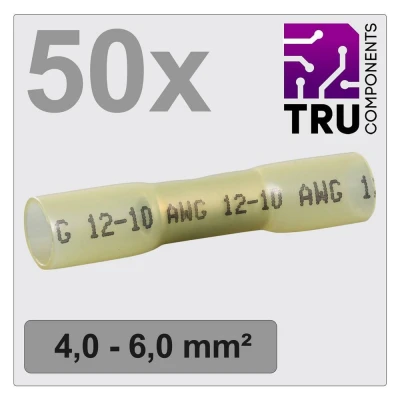Immagine di TRU COMPONENTS TC 12888412 Giuntafilo intermedio con guaina termoretraibile 4 mm² 6 Completamente isolato Giallo 50 pz.
