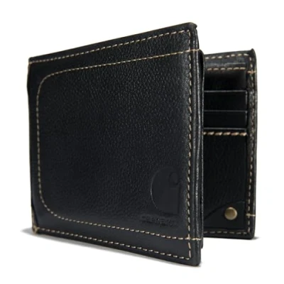 Immagine di Carhartt Men&#039;s Rugged Pebble Leather Wallet, Available in Multiple Styles, Portafogli da Viaggio Uomo, Nero, Keine Angabe