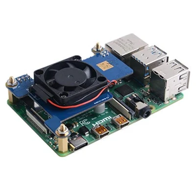 Immagine di GeeekPi Power Over Ethernet Poe Hat Support IEEE 802.3af o 802.3at Standard,con Raspberry Pi Ventola di Raffreddamento 30x30x7mm per 4 Modello B / 3B + Plus
