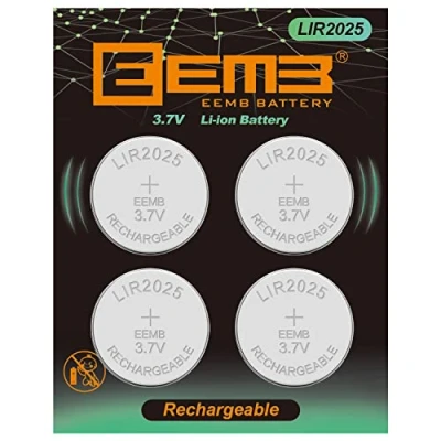 Immagine di EEMB LIR2025 Batteria ricaricabile con 4 batterie a bottone agli ioni di litio da 3,7 V, 45 mAh, per chiave telecomando auto (4)