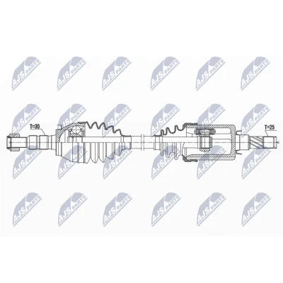 Immagine di NTY NPW PL 117 Albero motore / Semiasse Assale anteriore Sx 91mm