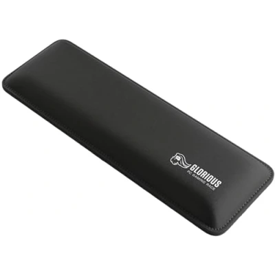 Immagine di Glorious Gaming Padded Keyboard Wrist Rest (compatta, spessore 25 mm) Bordi cuciti anti logoramento, superficie liscia, base gomma antiscivolo, compattezza media, 300 x 100 mm Nero