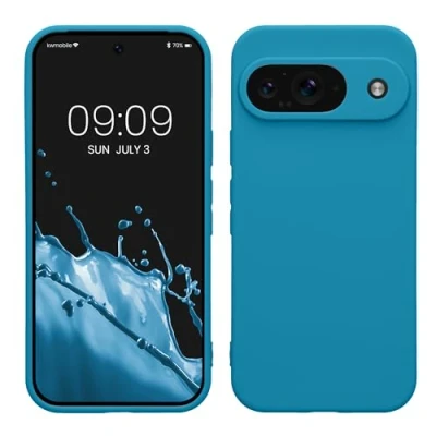 Immagine di kwmobile Custodia Compatibile con Google Pixel 9 Cover Back Case per Smartphone in Silicone TPU Protezione Gommata blu indaco
