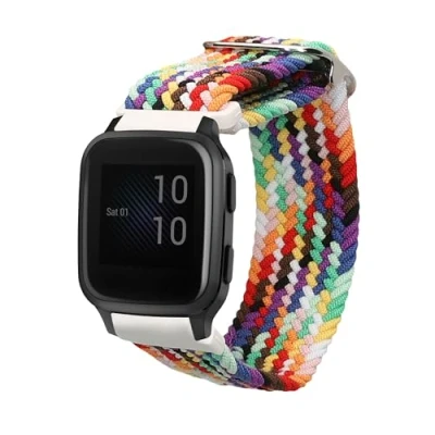 Immagine di kwmobile Fascia Compatibile con Garmin Venu Sq 2 Music/Sq Cinturino Smart Watch Fitness Tracker Nylon Multicolore ca. 17 cm