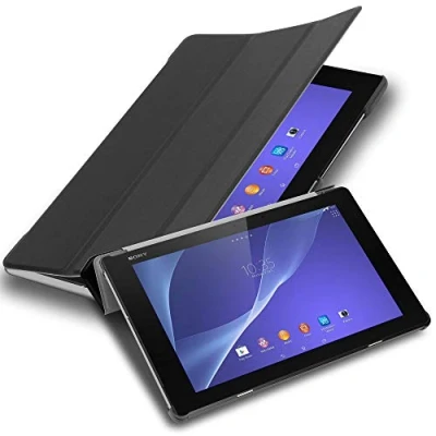 Immagine di Cadorabo Custodia Tablet per Sony Xperia Z2 (10.1&quot; Zoll) SGP521 in NERO SATIN Copertura Protettiva Molto Sottile di Similpelle Stile Libro CON Auto Wake Up e Funzione Stand