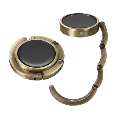 Immagine di kwmobile Set 2x Gancio Borsa da Tavolo Appendi in Alluminio Pieghevole Antiscivolo Antigraffio Appendiborsa Scrivania Max 3 kg