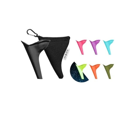 Immagine di PiPiLOTTA® urinale femminile da viaggio aiuto per il pollo in piedi festival, campeggio, viaggi con custodia protettiva Urinella riutilizzabile orinatoio donne (antracite)