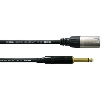 Immagine di XLR Cavo di collegamento Cordial CCM 10 MP [1x Spina 1x jack da 6.3 mm] 10.00 m Nero