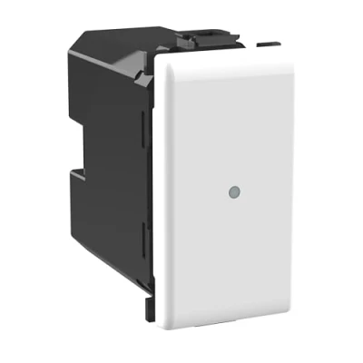 Immagine di Bticino AM4003CWI Comando Luci Wireless Connesso Matix Smart, per Accendere, Spegnere e Regolare l&#039;Intensità delle con lo Smartphone o Alexa, Siri Google Home, 1 Posto, Bianco