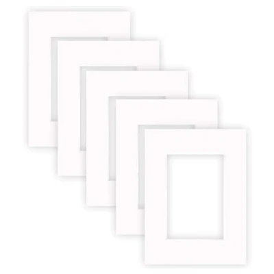 Immagine di nielsen Conservation Cartoncino Passepartout 1,5 mm, set di 5, formato esterno 18x24 cm per immagine 10x15 cm, bianco puro liscio