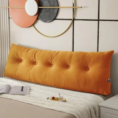 Immagine di GeRRiT Cuscino a cuneo per testiera del letto, letto matrimoniale, con tasca laterale, supporto la schiena, lungo, stare seduti su singolo, 150 x 40 12 cm