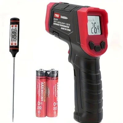 Immagine di Termometro a Infrarossi, Laser Digitale Portatile 37F 1022F ( 32 C 550 C) Senza Contatto Emissività Regolabile per Cucina/Pizza/Forno/BBQ (Non Umani)