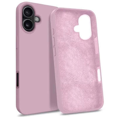 Immagine di MyGadget Custodia compatibile con iPhone 16 Hardcase Strato Microfibra &amp; Cover Silicone Resistente Protezione Antigraffio Antiurto Rosa