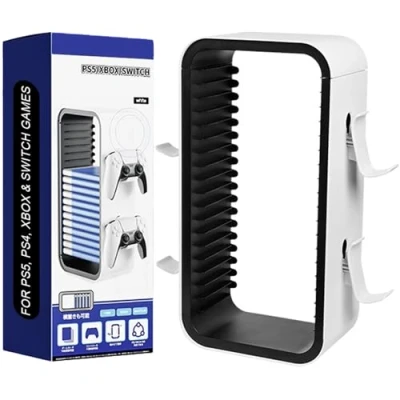 Immagine di MatoSan Disc Tower per PS5 PS4 Xbox Nintendo Switch giochi Memoria 18 Accessori Console Playstation 5 salvaspazio supporto con controller