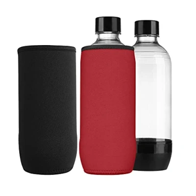 Immagine di kwmobile Set 2X Borsa Termica Porta Bottiglie Compatibile con Soda Stream Duo/Terra Cooler Raffreddante Termico Neoprene Nero/Rosso