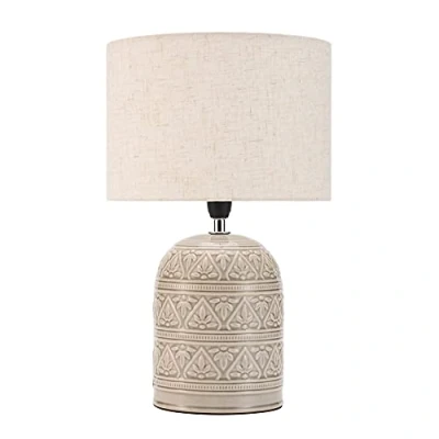 Immagine di Pauleen Tender Pearl Table luminaire 48223 Tavolo Max. 20 Watt Realizzata a Mano Beige Lampada da Comodino Look Boho in Tessuto, Ceramica E14
