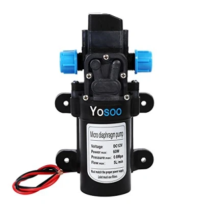 Immagine di Pompa a membrana per acqua ad alta pressione, DC12V 5L/min 115 psi dell&#039;acqua di pressione roulotte, barca, camper, giardino, 60 W