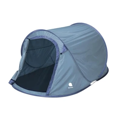 Immagine di Tenda pop up blu 220 x 120 cm 2 persone istantanea per trekking e campeggio automatica da con picchetti + corde di tensione