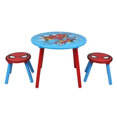Immagine di Disney Spiderman Table &amp; 2 Stool Set Tavolo e Sedie, ingegnerizzato Legno, Rosso (Red/Blue), Piccolo