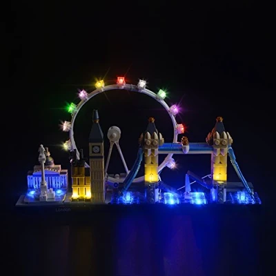 Immagine di GEAMENT set Di Luci LED per Londra (London) Modello da Costruire Kit Illuminazione Compatibile Con LEGO Architecture 21034 (LEGO Non Incluso)(Con Istruzioni)