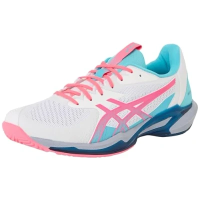 Immagine di Asics Solution Speed FF 3 Scarpe da padel, Uomo, Taglia: 44, White/hot pink Sintetico / tessuto