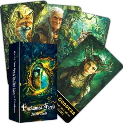 Immagine di QCFQCF Enchanted Forest Oracle Deck, Cards for Beginners, Discover Mystical Wisdom and Nature Secrets Spiritual Guidance Transformation