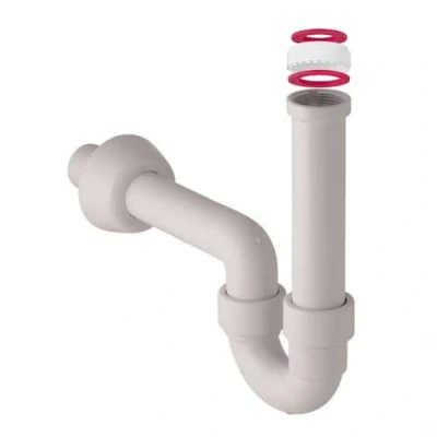 Immagine di Schläfer 439503 Sifone Scarico a S, Lavello, Lavandino, Lavatoio Cucina, Bagno, Lavanderia, Tubo Diametro 40 mm, Attacco Universale 1 1/2&quot; e 1/4&quot;