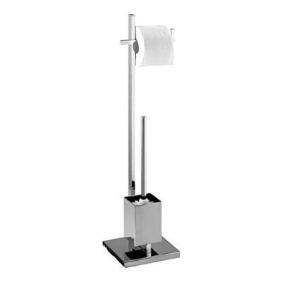 Immagine di WENKO portasapone da parete Vacuum Loc Quadro, per bagno e cucina, montaggio a senza fori, antiruggine, acciaio inossidabile lucido con piatto in plastica trasparente, 12x6,5x12cm