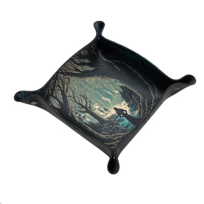 Immagine di Vassoio per dadi giochi da tavolo e RPG Libro delle meraviglie, giocatore di rotoli, Ashes Reborn Foresta slava