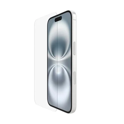 Immagine di Belkin ScreenForce InvisiGlass pellicola Protettiva per iPhone 16, antigraffio, resistente agli impatti, Easy Align applicazione senza bolle, vetro riciclato 15, 14 Pro