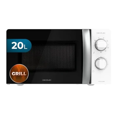 Immagine di Cecotec Forno a Microonde con Grill ProClean 2110 da 20 Litri, 700W, 6 livelli di potenza, funzione grill, tecnologia 3DWave, modalità scongelamento, timer fino 30 minuti