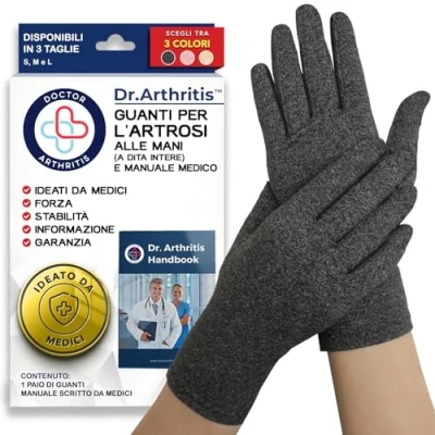 Immagine di Tutore Tunnel Carpale a Compressione Ideato da Medici Guanti per Artrosi alle Mani Mano Destra e Sinistra Alleviare Intorpidimento, Gonfiore Infiammazioni (Grigio, 1 Paio, Taglia M)