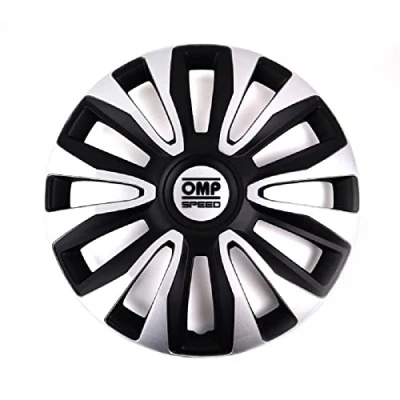 Immagine di OMP SPEED SET 4 COPRICERCHI MOD. MAGNUM NERO/ARGENTO 14 POLLICI