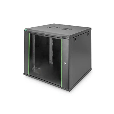 Immagine di Digitus DN 19 12U 6/6 EC SW Armadio rack da parete (L x A P) 600 638 mm 12 U Nero, Nero (opaco), (RAL 9005)