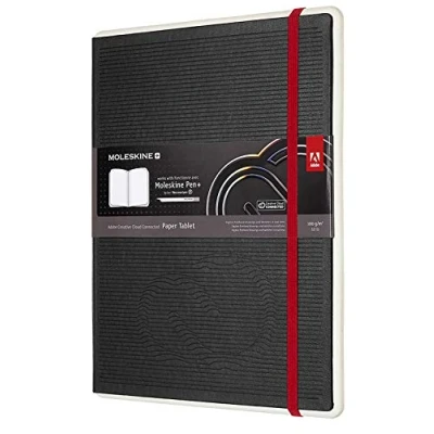 Immagine di Moleskine, Notebook Adobe Creative Cloud Paper Tablet, Digital with White Pages Suitable to Use Pen, Black Color Extra Large Size 19 x 25 cm