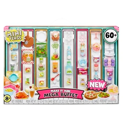 Immagine di MGA&#039;s Miniverse Make It Mini Mega Buffet di MGA Miniature da Collezione, Giochi in Resina, Repliche Cibo, Per Collezionisti e Bambini. Età 8+. NON COMMESTIBILE
