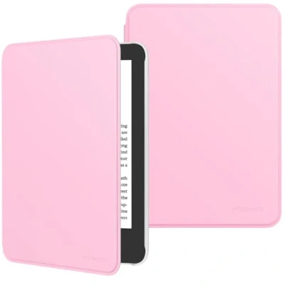 Immagine di MoKo Custodia Compatibile con 6 Pollici Kindle 11a Generazione 2024/2022 &amp; Versione Internazionale, Cover Leggera Auto Sveglia/Sonno per 2024 Gen e Reader, Fiore Rosa
