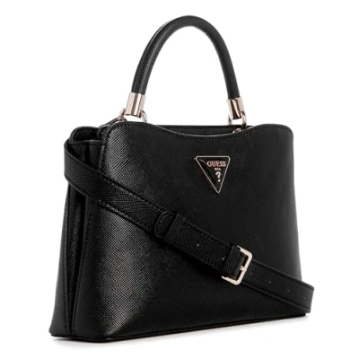 Immagine di Guess Gizele Saffiano Borsa a mano, Donna, Taglia: One Size, Zwart